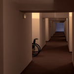 Wheelchair in corridor