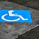 Close-up of accessibility sign
