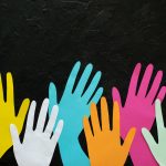 colorful hands shape