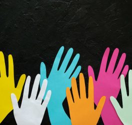 colorful hands shape