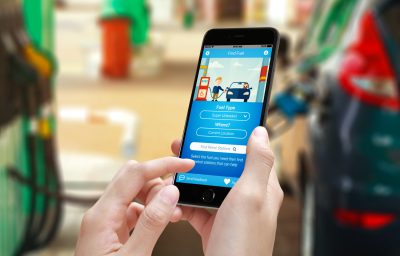 person using the app