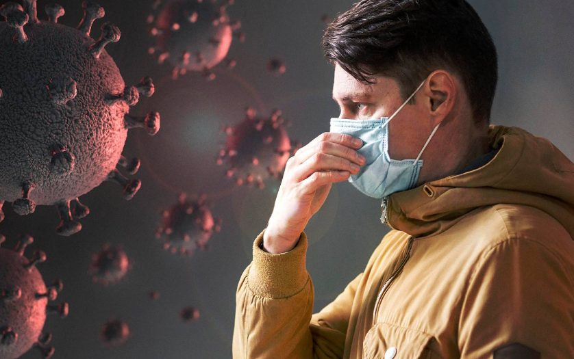 Man protecting from the coronavirus – concept