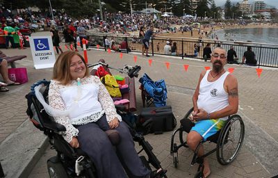 Wheelchair users attending Australia Day