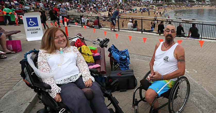 Wheelchair users attending Australia Day