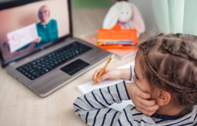 girl participated in the online event