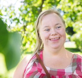 Portrait of woman with down syndrome