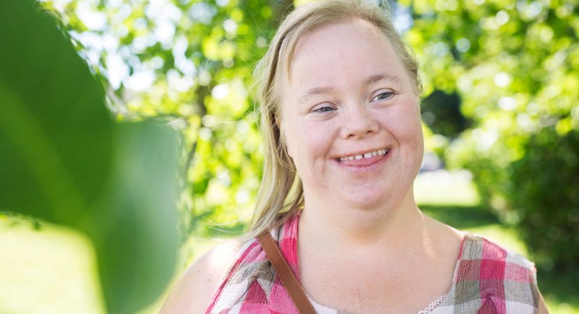 Portrait of woman with down syndrome