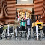 US Embassy staff with walking aids