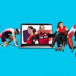 online chat banner with athletes