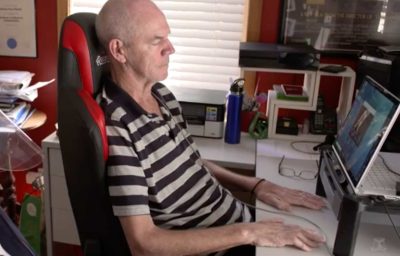 person using the computer