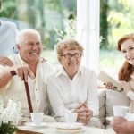 Senior people spends time together