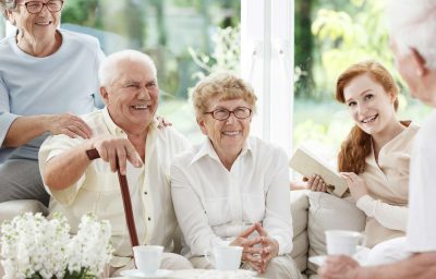Senior people spends time together