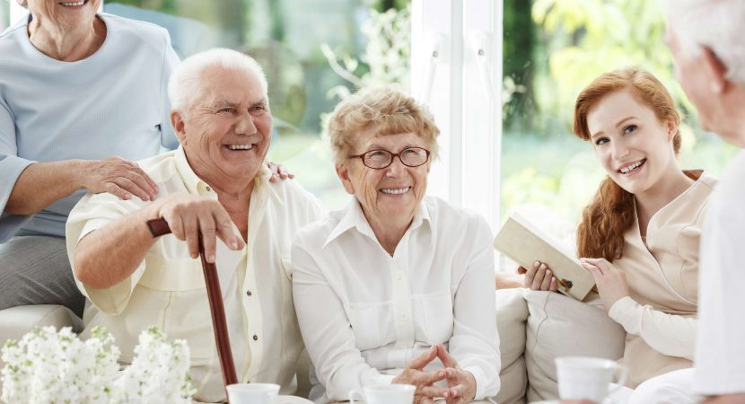 Senior people spends time together