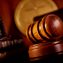 Closeup of gavel in court room