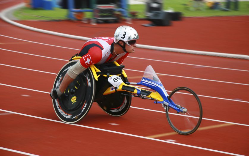 Para Athletic in action during wheelchair race