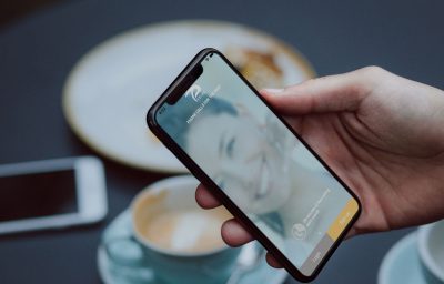 person using the app