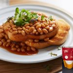 baked beans Tomato in a plate