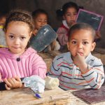 Morocco, Risanni, School children in their classroom at a moroccan basic school