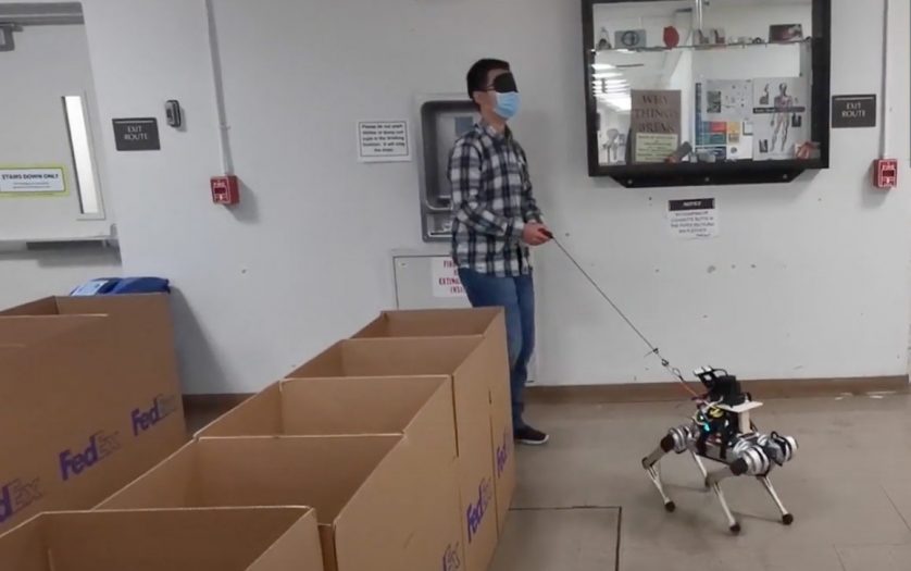 Robot guide dog testing