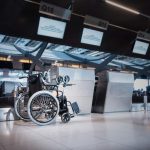 Wheelchair prepare for disability passenger at Airport Airline Check in counter