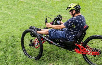 biker with adaptive bike