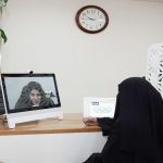 two women speaking online