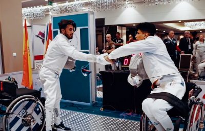 Wisam Sami competed at his first international wheelchair fencing competition in 2019