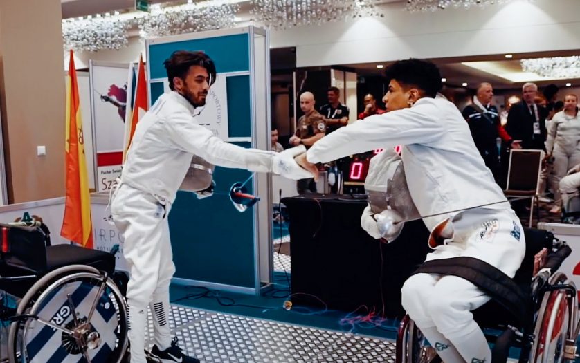 Wisam Sami competed at his first international wheelchair fencing competition in 2019
