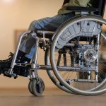 Disabled girl in a wheelchair