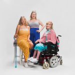 Left to right: Lucy Dawson, Gemma Tyte, Emma Lines modelling some of Gemma's inclusive fashion range