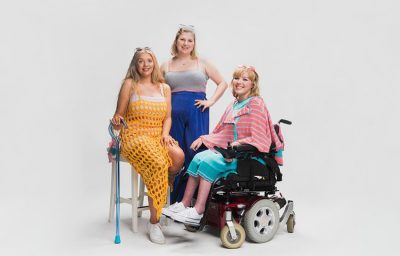 Left to right: Lucy Dawson, Gemma Tyte, Emma Lines modelling some of Gemma's inclusive fashion range