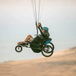 Paraglider Jezza Williams enjoys the freedom of a powered paraglider with a parachute