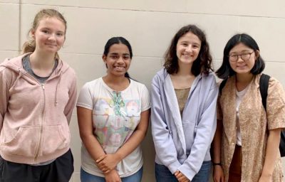 From left R Megan Gill, Radhika Iyer, Olympia Adipa, Vivien Wu, St Paul’s Girls School