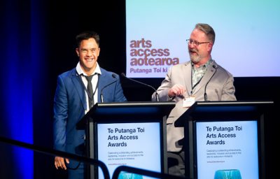 Actor Jacob Dombroski, one of the MCs with Richard Benge
