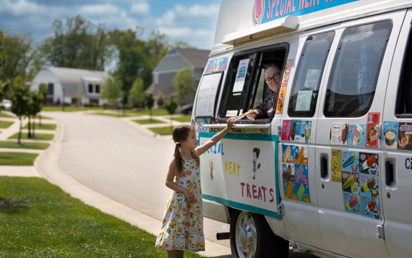 Mary Kate selling ice cream