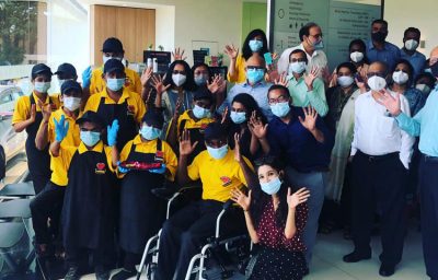 Alina Alam with Mitti cafe staff