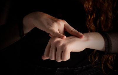close up woman signing in sign language
