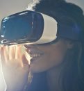 Woman wearing VR device