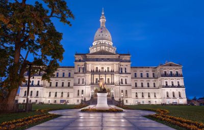 Michigan State Capitol Building in blue hour