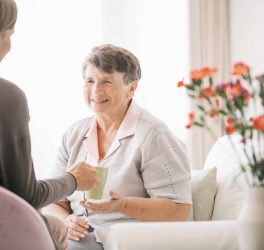 Taking care of older woman