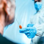 Doctor make swab covid test to a patient