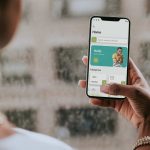 Woman using the app