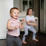 Children Exercising Indoors