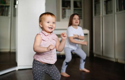 Children Exercising Indoors