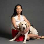 Chiu with her guide dog, Elke. 