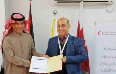 two people showing agreement signed