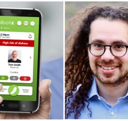Left: The display that carers will see in the Milbotix app. Right: Milbotix founder and CEO Dr Zeke Steer