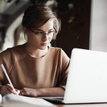 woman learning online