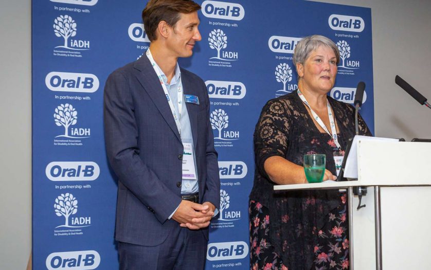Benjamin Binot (left), Oral Care Senior Vice President at Procter & Gamble and Prof Alison Dougall, President of the International Association of Disability and Oral Health (iADH).