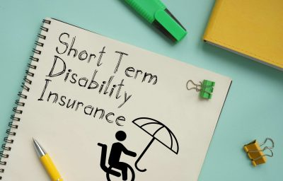Short Term Disability Insurance is shown on the business photo using the text